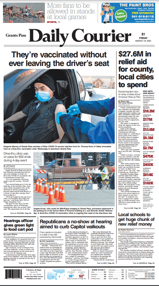 Daily Courier Front Page 3.19.21